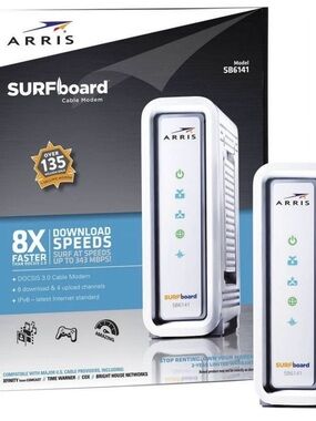 ARRIS SURFboard SB6141 White Cable Modem — High-Speed DOCSIS 3.0 061